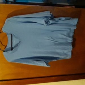 Blair light blue scalloped neck short sleeved 3x